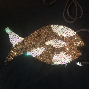 💥Sequin Fish Purse - NWOT!